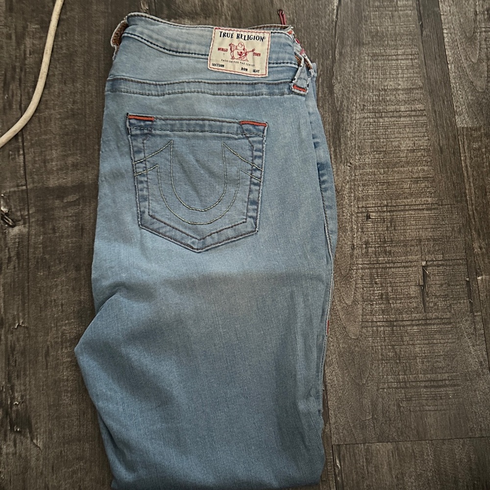 True Religion Men's Light Blue Relaxed Jeans